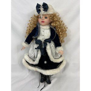 Timeless Treasures Porcelain Doll 16" Angelina Blonde Curly Hair 2001 Vintage 2